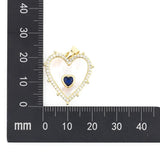 Shell Stone Double Heart Charm Zircon Necklace