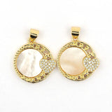 CZ Shell Heart Star Round Pendant Necklace for Women