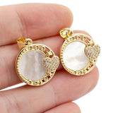 CZ Shell Heart Star Round Pendant Necklace for Women