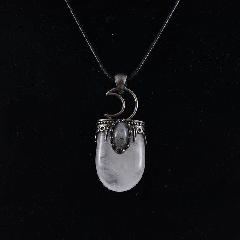 Natural Stone Pendant Neck Chains For Women Quartz Crystal Charm Necklace