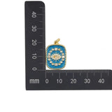 Round Evil Eye Necklace Pendant Plated Zircon Enamel Charm Jewelry