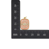 Round Evil Eye Necklace Pendant Plated Zircon Enamel Charm Jewelry