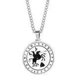 Nordic Viking Vintage Rune Warrior Pendant Necklace