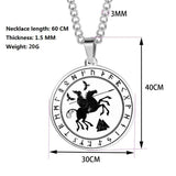 Nordic Viking Vintage Rune Warrior Pendant Necklace
