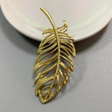 Feather Leaf Charms Pendants for Necklace Making 79x33mm