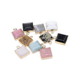 Square Agates Natural Stone Pendant 12mm