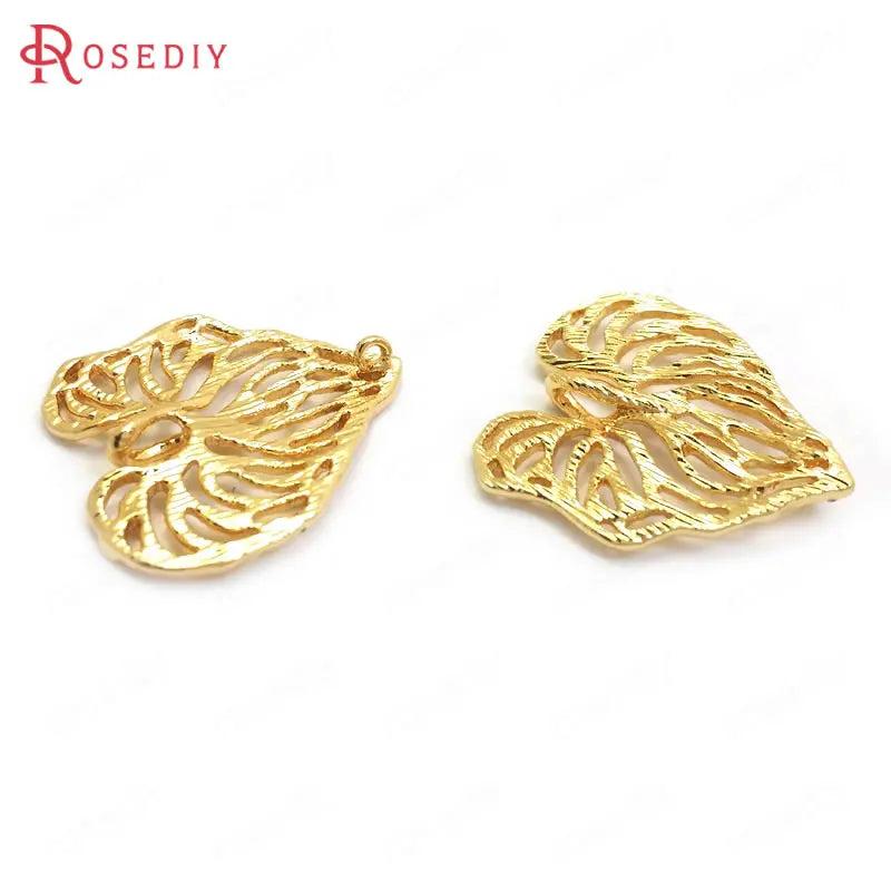 8pcs 20x19mm Brass Tree Leaf Charms Pendants for Jewelry Making