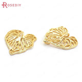 8pcs 20x19mm Brass Tree Leaf Charms Pendants for Jewelry Making
