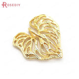 8pcs 20x19mm Brass Tree Leaf Charms Pendants for Jewelry Making