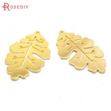 8pcs 32x19mm High Brass Tree Leaf Charms Pendants for Jewelry Making