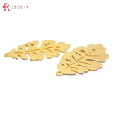 8pcs 32x19mm High Brass Tree Leaf Charms Pendants for Jewelry Making