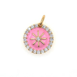 Colorful Enamel Zircon Sun Necklace Pendant for Women