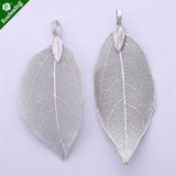 Electroplated Leaf Pendant, Filigree Leaf Charm for Jewelry Making