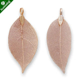 Electroplated Leaf Pendant, Filigree Leaf Charm for Jewelry Making