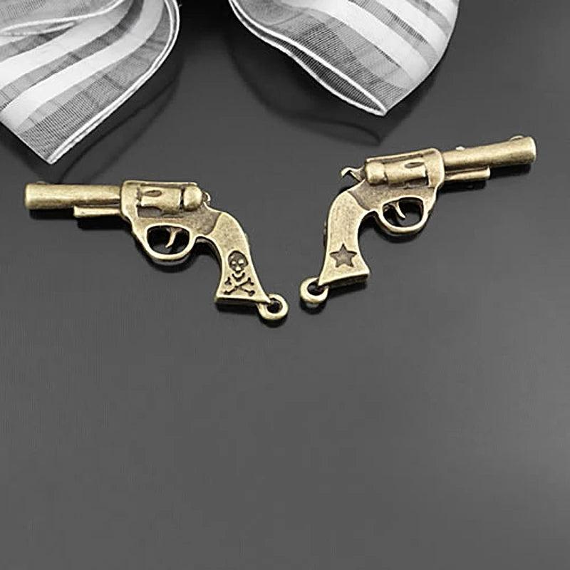 26Pcs Antique Bronze Gun Charms Pendants Jewelry Findings DIY Accessorie