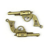 26Pcs Antique Bronze Gun Charms Pendants Jewelry Findings DIY Accessorie