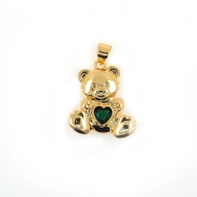 Vintage Bear Pendant Heart DIY Clavicle Chain Couple Jewelry