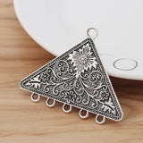 2 Tibetan Silver Boho Triangle Strand Connectors Charms Pendants for Necklace