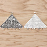 2 Tibetan Silver Boho Triangle Strand Connectors Charms Pendants for Necklace