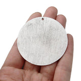 Antique Silver Round Wave Carved Pattern Charms Pendants DIY Necklace