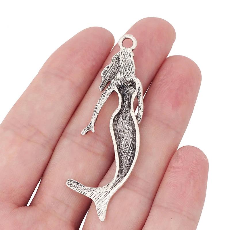 6pcs Mermaid Charms Pendants for Necklace Making Findings