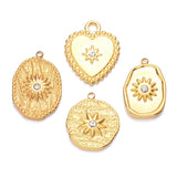 10pcs Stainless Steel Rhinestone Sun Charm Pendants DIY Women NecklaceEarrings