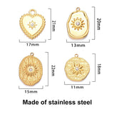 10pcs Stainless Steel Rhinestone Sun Charm Pendants DIY Women NecklaceEarrings