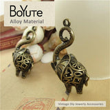 10Pcs 45*31*14MM Hollow Elephant Charm Pendants Antique Bronze DIY Jewelry