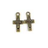 Antique Bronze Cross Charms 100g 120pcs DIY Jewelry Making Supplies
