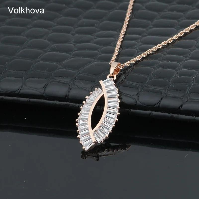 Charming Big Zircon Rose Pendant For Women