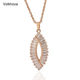 Charming Big Zircon Rose Pendant For Women