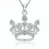 Noble Crown CZ Pendant Necklace 925 Sterling Silver