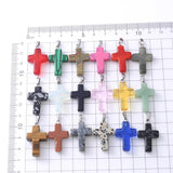 10Pcs Turquoise Rose Pendant Necklace for Women Jewelry Making DIY
