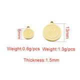 5pcs Stainless Steel Smile Charm Gold/Silver Metal Face Charms