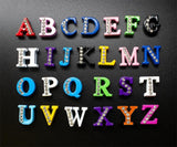 Rhinestone Slide Letters Charms 8mm Alphabet 50pcs for Bracelet Collar Jewelry