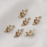 Zircon Flower Necklace Pendant Earrings Charms for Jewelry Making DIY