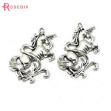 10PCS Antique Bronze Unicorn Horse Charms Pendants Jewelry Making Supplies