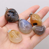 5pcs Yellow Agates Pendant Natural Stone for DIY Necklace 15x20mm