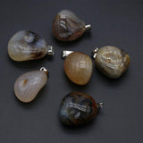 5pcs Yellow Agates Pendant Natural Stone for DIY Necklace 15x20mm