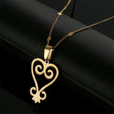 SANKOFA Adinkra Symbol Pendant Necklace - Stainless Steel