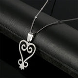 SANKOFA Adinkra Symbol Pendant Necklace - Stainless Steel