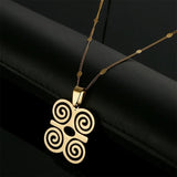 Stainless Steel African Symbol Pendant Necklace DWENNIMMEN Humility Strength