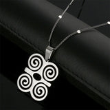 Stainless Steel African Symbol Pendant Necklace DWENNIMMEN Humility Strength