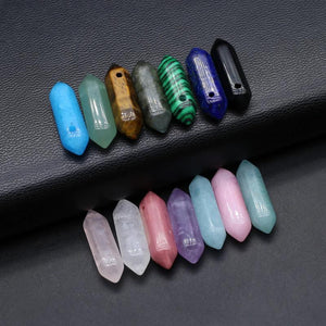 10 Pcs Random Natural Crystal Stone Pendants for Jewelry Making