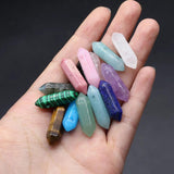 10 Pcs Random Natural Crystal Stone Pendants for Jewelry Making