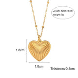 Vintage Heart Pendant Necklace Stainless Steel Choker Chain
