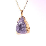 Natural Stone Raw Mineral Quartz Geode Crystal Charms Pendant