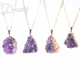 Natural Stone Raw Mineral Quartz Geode Crystal Charms Pendant