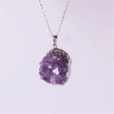 Natural Stone Raw Mineral Quartz Geode Crystal Charms Pendant