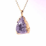Natural Stone Raw Mineral Quartz Geode Crystal Charms Pendant